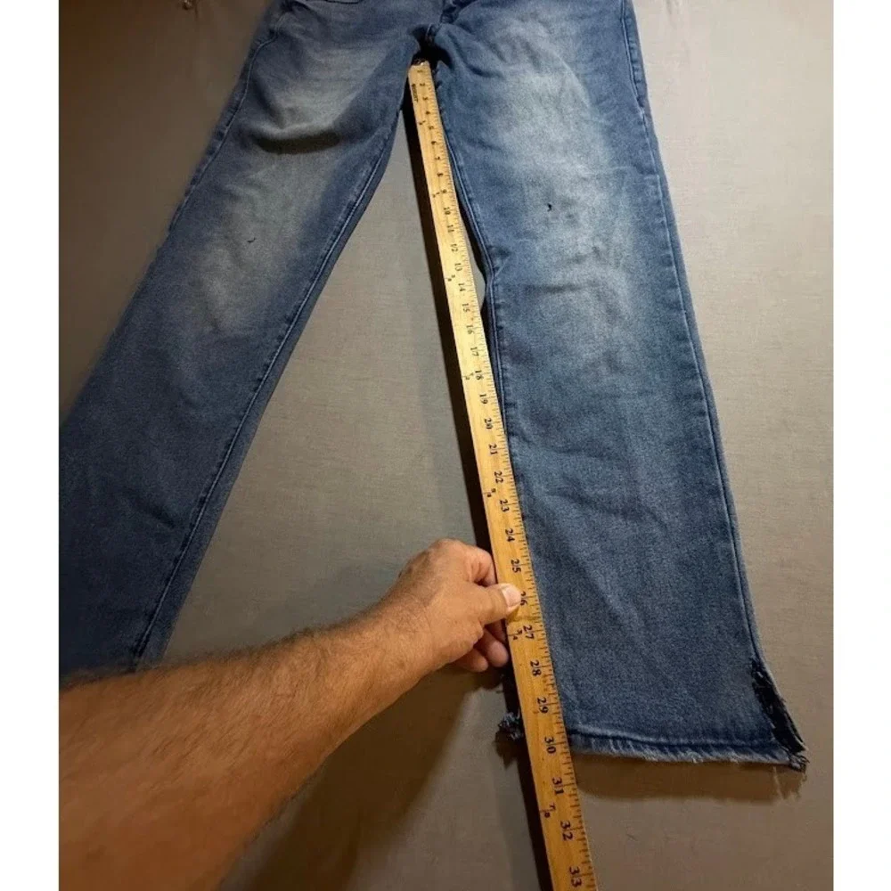 True Religion‎ Geno Jeans Mens 33 Blue Fringe Hem Denim Flap Pocket 33X30.